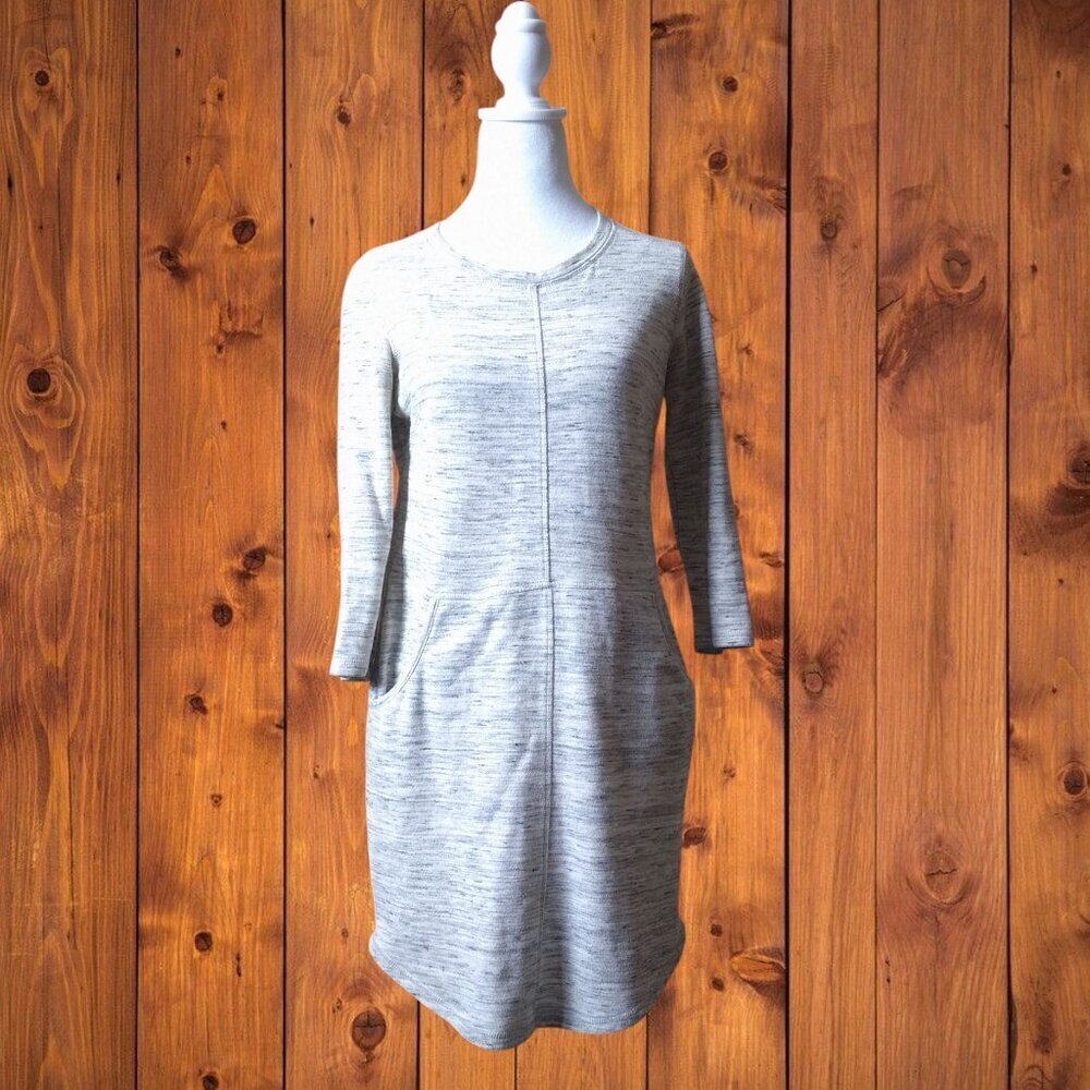 Betsey Johnson Size XS Heather Gray Sweatshirt Dress 3/4 Sleeve Athleisure